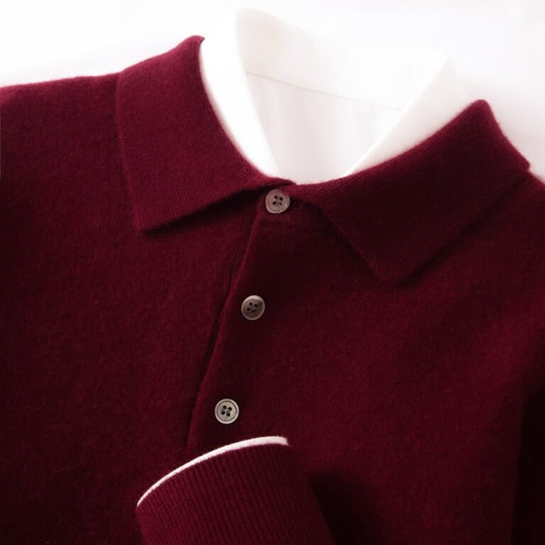 Elevate Your Wardrobe with the Mens Polo-Neck Business-Casual Knitted Base Layer