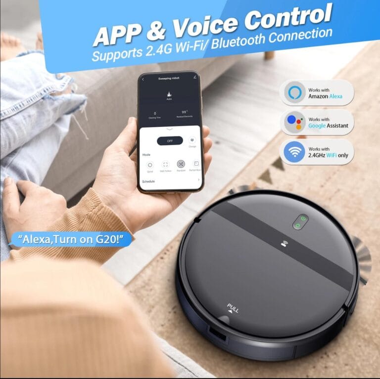 App & Voice Controlled Vaccum Cleaner Robot Vacuum and Mop Combo, Tangle-Free Powerful Suction, Robotic Vacuum Cleaner – Alexa & App Scheduling, Long Runtime, Automatic Robot Vacuum Cleaners for Home