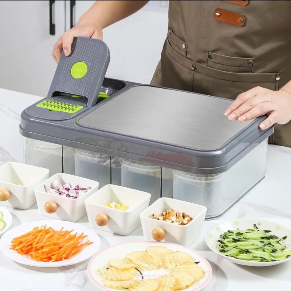 Vegetable Chopper with Container, Grater Food Chopper with Egg Container | Cheese Grater | Vegetable Dicer | Onion Chopping MachineMulti functional Vegetable tool