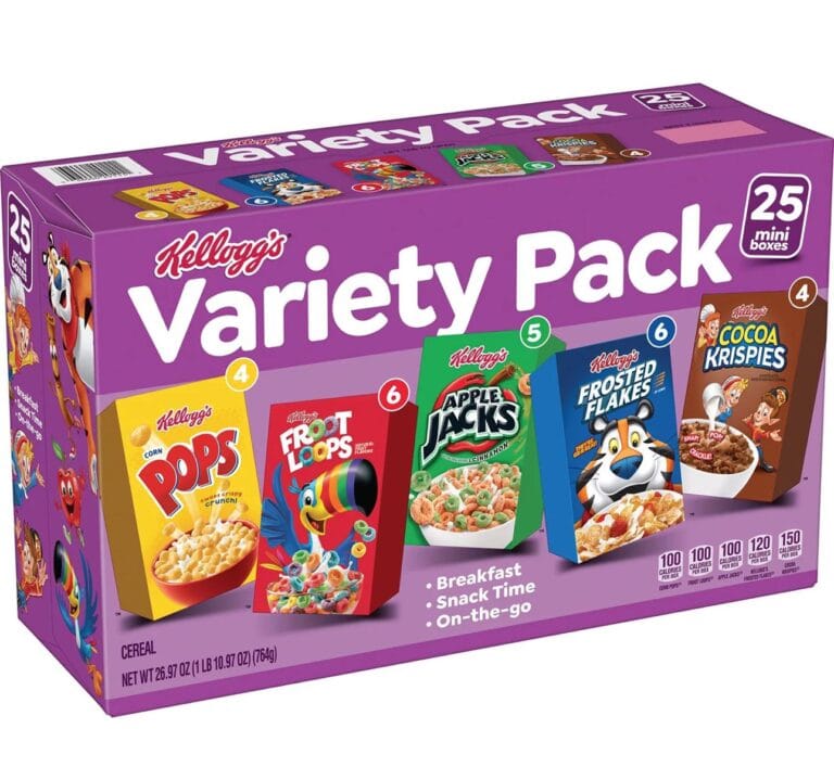 Kellogg’s Assorted Cereal, Variety Pack, 25 pk.