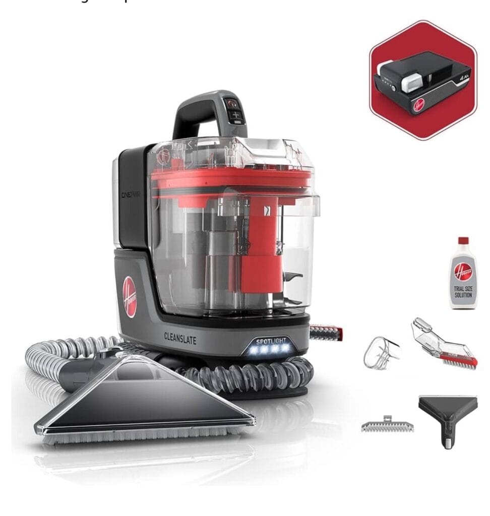 Hoover Vacuum CleanSlate Plus Portable Carpet & Upholstery Spot Cleaner, Carpet Cleaner Machine, Pet Stain Remover, Car and Auto Detailer, Powerful Suction with Versatile Tools, FH14050,