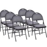 Giantex Grey Folding Chair Set for Office | 6-Pcs | Folding, Upholstered Seat, Non-Slip Footpads | Events, Office, Wedding, Party, Kitchen