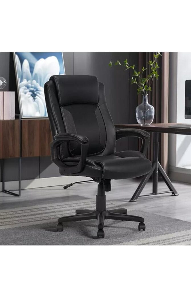 Serata Mid-Back Office Chair with Mesh Accents and Memory Foam, Black