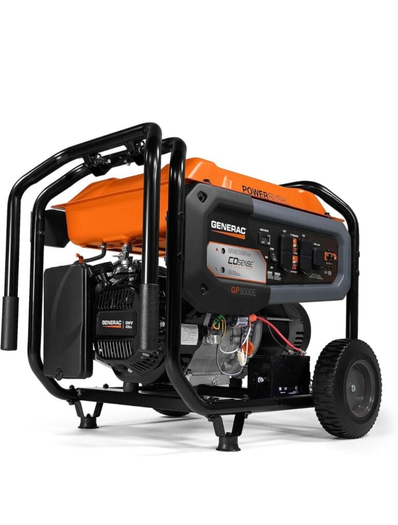 Generac 7715 GP8000E 8,000-Watt Gas-Powered Portable Generator -