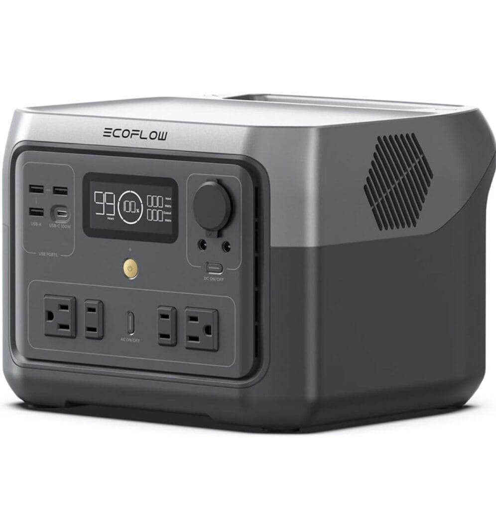 EF ECOFLOW Portable Power Station RIVER 2 Max 500, 499Wh LiFePO4 Battery/ 1 Hour Fast Charging,