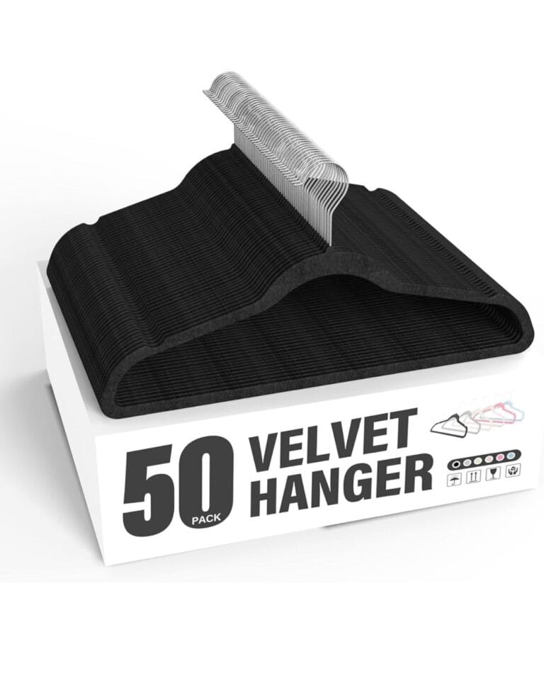 Simple Deluxe 50 Pack Non-Slip Velvet Hangers, 360° Swivel Hooks, Clothes Hangers