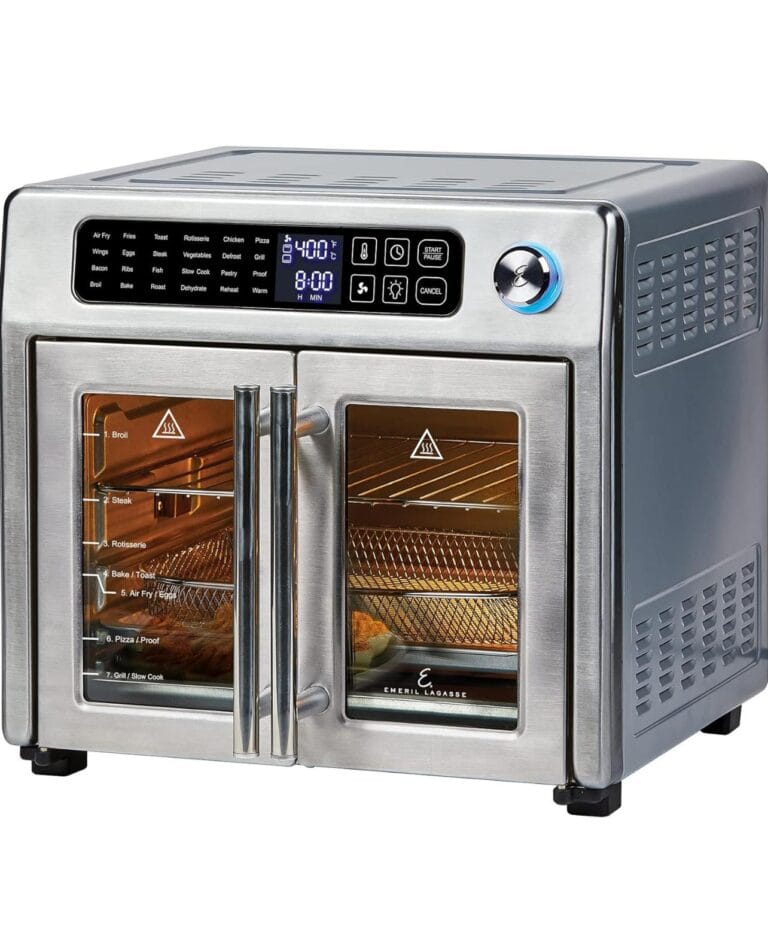 Emeril Lagasse 26 QT Extra Large Air Fryer, Convection Toaster Oven with French Doors, Stainless Steel