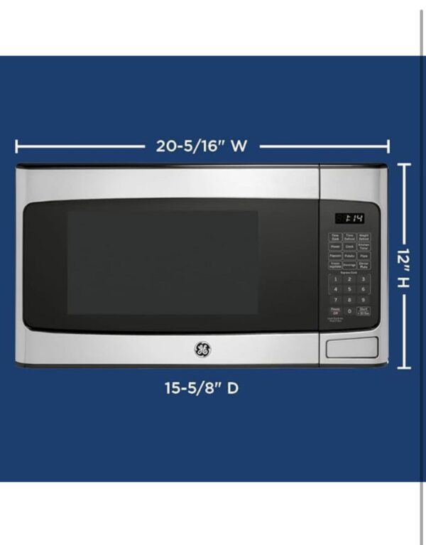 GE GCST11X1WSS Microwave Oven, 950-watt 6 Auto Cooking Settings, Child-Lock Technology, Kitchen Essentials for The Countertop, Dorm Room or Apartment, New 1.1 Cu. Ft, Stainless Steel