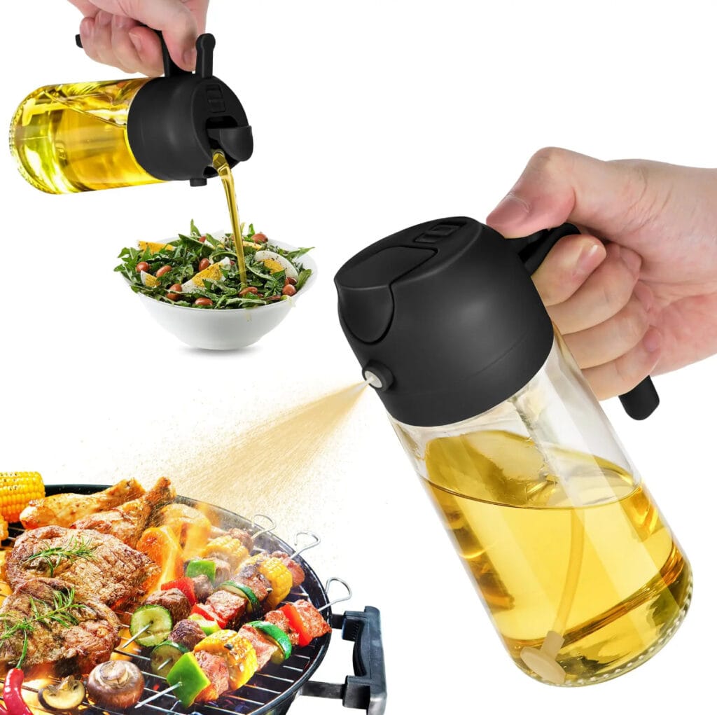 Cooking kitchen salad barbecue 16 oz 2 in 1 oil sprayer bottle dispenser