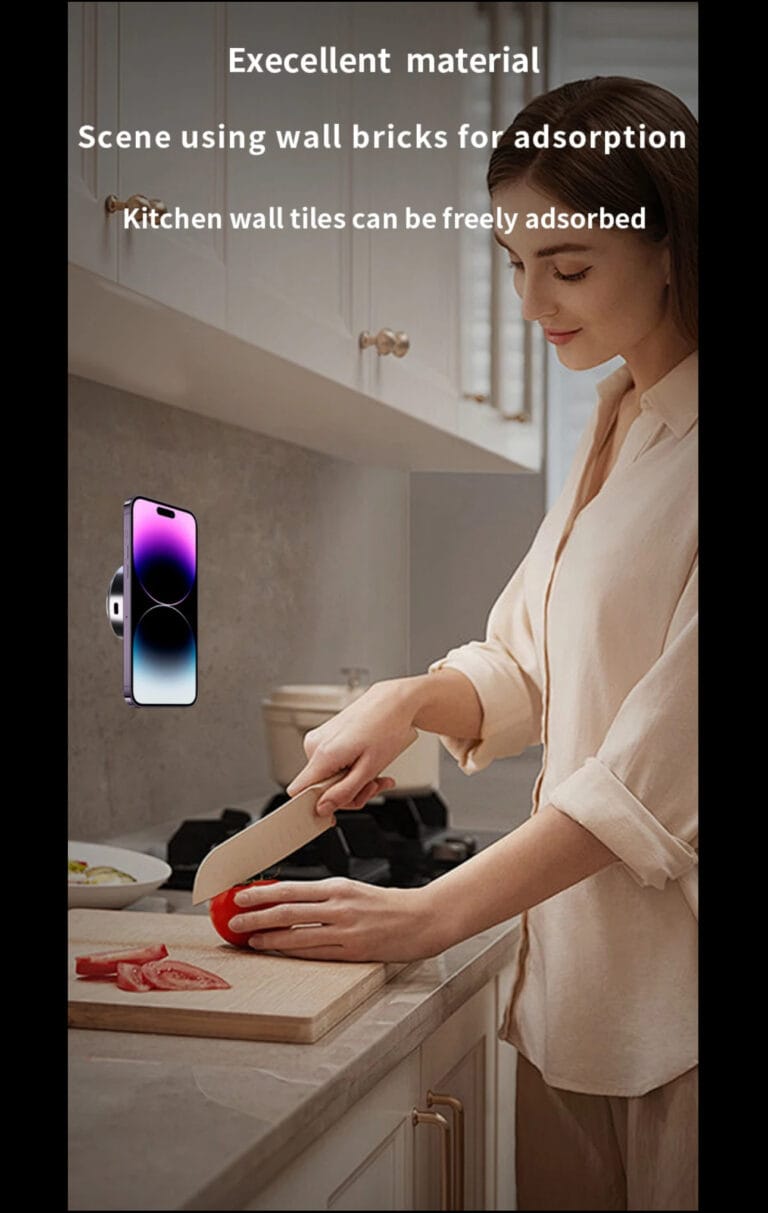Wall mounted Magnetic Vacuum Suction Holder Phone no adhesive for all phones
