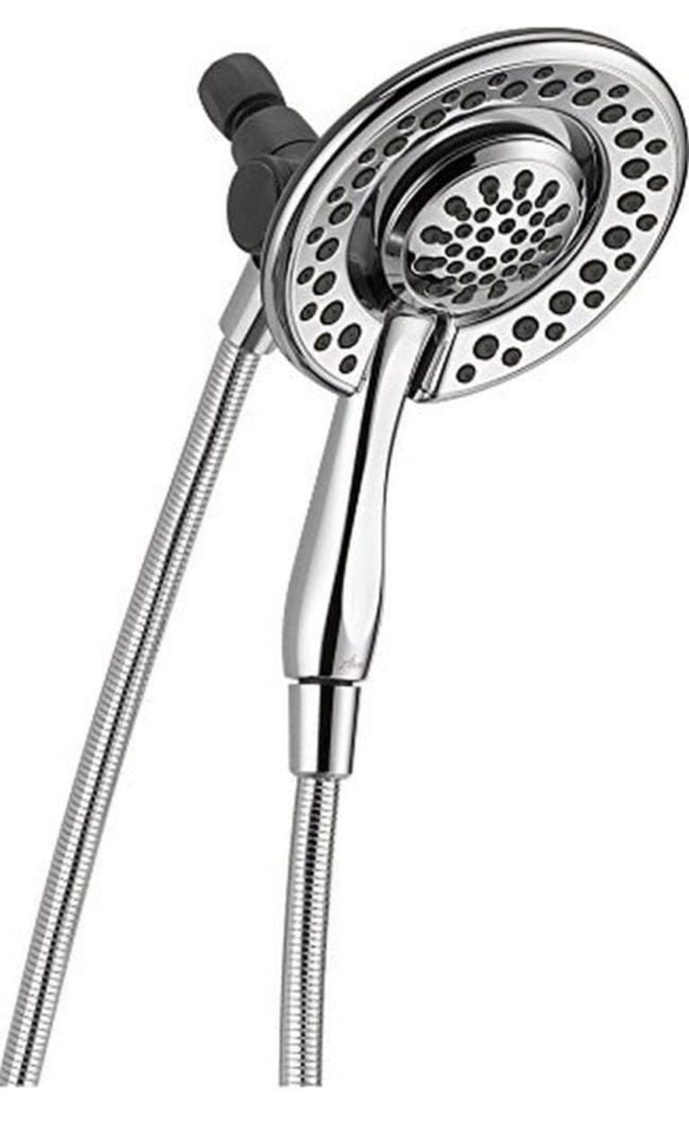 Delta Faucet 4-Spray Touch-Clean In2ition 2-in-1 Dual Hand Held Shower Head with Hose, Chrome 58465-PK