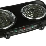 Efficient and Elegant Double Burner - Cook Multiple Dishes with Ease Spacing-Saving Adjustable Temperature Control
