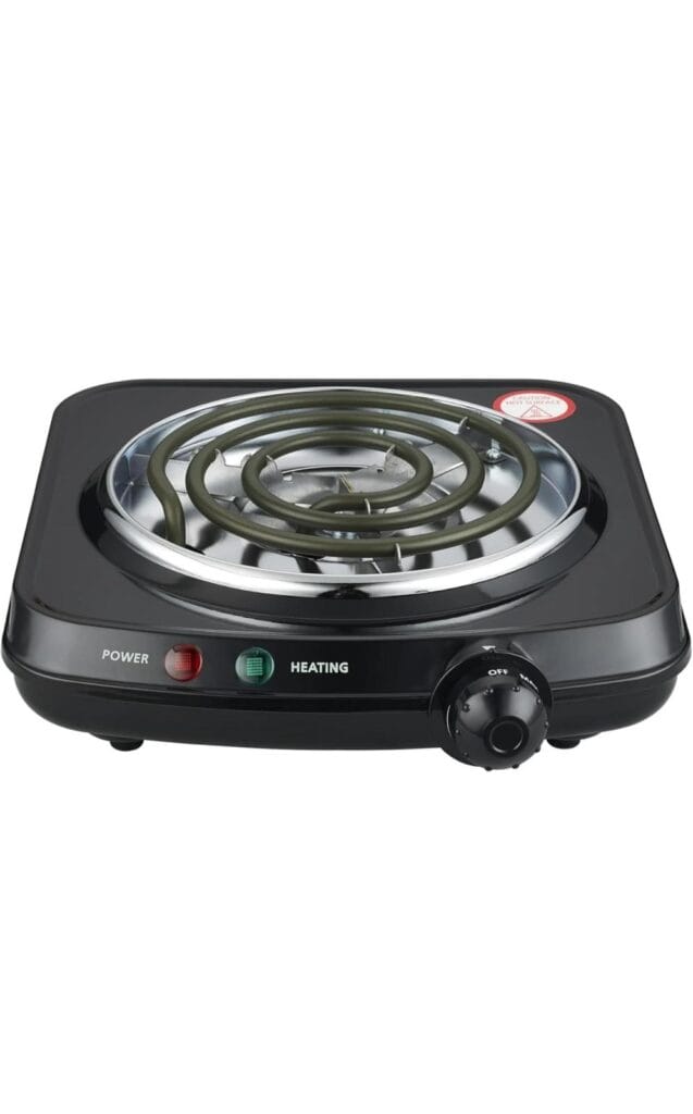 Mainstays Single Burner, 120V~ 1100W, Portable, Easy to Cook, Elegant Classic Design