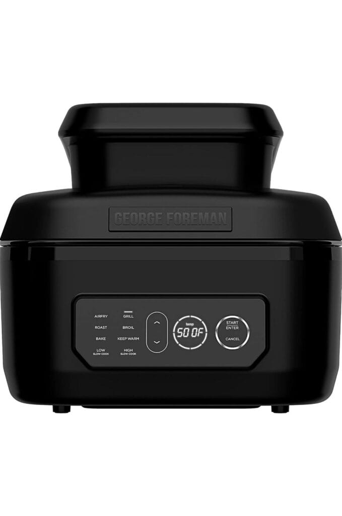 George Foreman Beyond Grill™ 7-in-1 Electric Indoor Grill with Air Fry Technology, MCAFD800D, Black, Large
