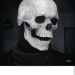 Halloween Mask, Creepy 3D Skull Mask Halloween Skull Mask with Moving Jaw Human Skeleton Mas