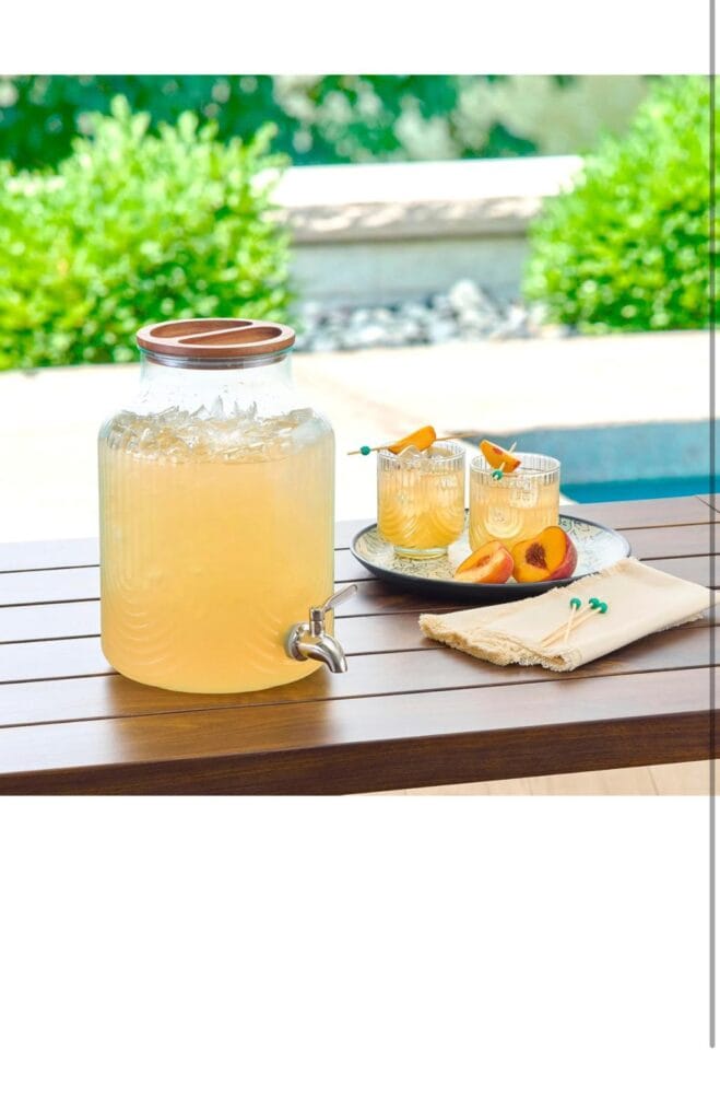 2 Gallon Embossed Beverage Dispenser, Large, Clear, YST-001