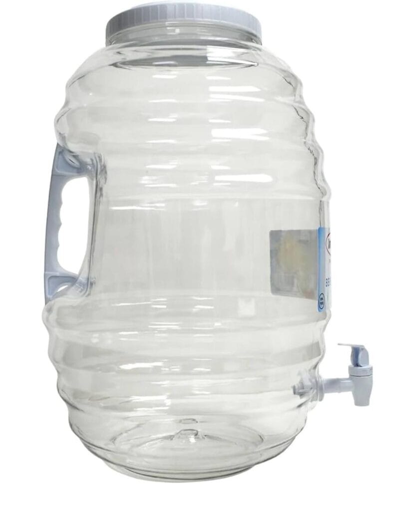 5 Gallon Plastic Vitrolero Aguas Frescas Dispenser Mexican Style Snap on Lid & Spigot