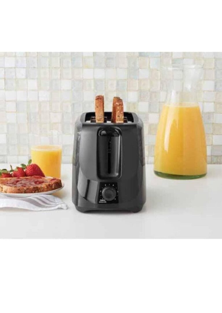 Mainstays 2-Slice Toaster with 6 Shade Settings and Removable Crumb Tray, Black, 9.80 x 5.75 6.50 Inches