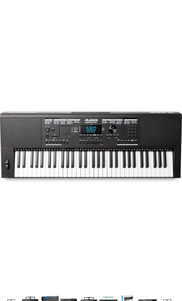 Alesis Harmony 61 Pro - 61 Key Keyboard Piano with Adjustable Touch Response, USB Midi, 580 Sounds, X/Y Performance Touchpad with DJ-Style FX