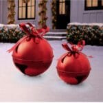 2-Piece Oversized Jingle Bell Red Décor Christmas Decoration (sc)