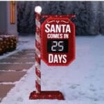 5' Pre-Lit Santa Countdown Sign Christmas Decoration Light Up Sign