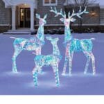 3 Piece Pre-Lit Prismatic Deer Family Colorful 874 LED Lights Christmas Decoration Out and Indoor