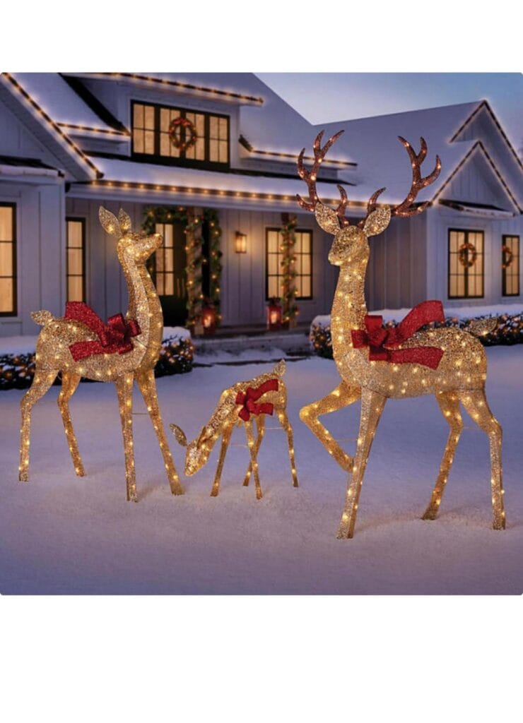 3-Piece Pre-Lit Animated Deer Family