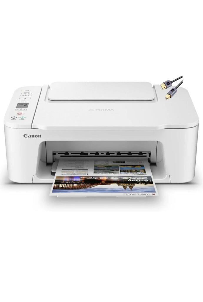 Canon PIXMA TS 3722 Color Inkjet All-in-One Printer | Print Copy Scan | Wireless | Mobile Printing | Print Up to 7.7 ipm |