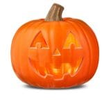 9"L x 9"W x 9"H Orange Polypropylene Light-Up Jack-o’-Lantern Halloween Decoration Way to Celebrate