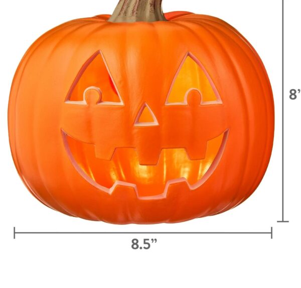 9"L x 9"W x 9"H Orange Polypropylene Light-Up Jack-o’-Lantern Halloween Decoration Way to Celebrate