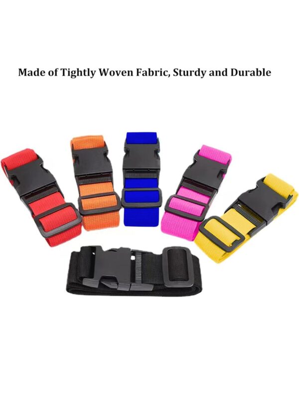 2 Pack Suitcase Straps, Bright Color Adjustable Luggage Belts, TSA Approved