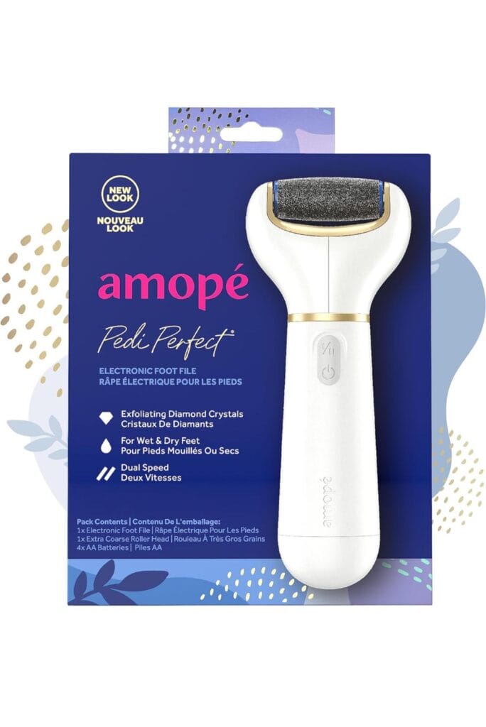 Amopé Pedi Perfect Electric Callus Remover Foot File w/ Diamond Crystals, Pedicure Tool for Feet,
