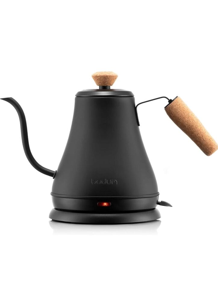 Bodum 27oz Bistro Gooseneck Electric Water Kettle, Pour Over Coffee & Tea, Stainless Steel, Matte Black