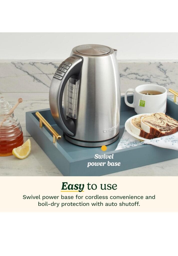 Cuisinart 1.7-Liter Stainless Steel Cordless Electric Kettle with 6 Preset Temperatures