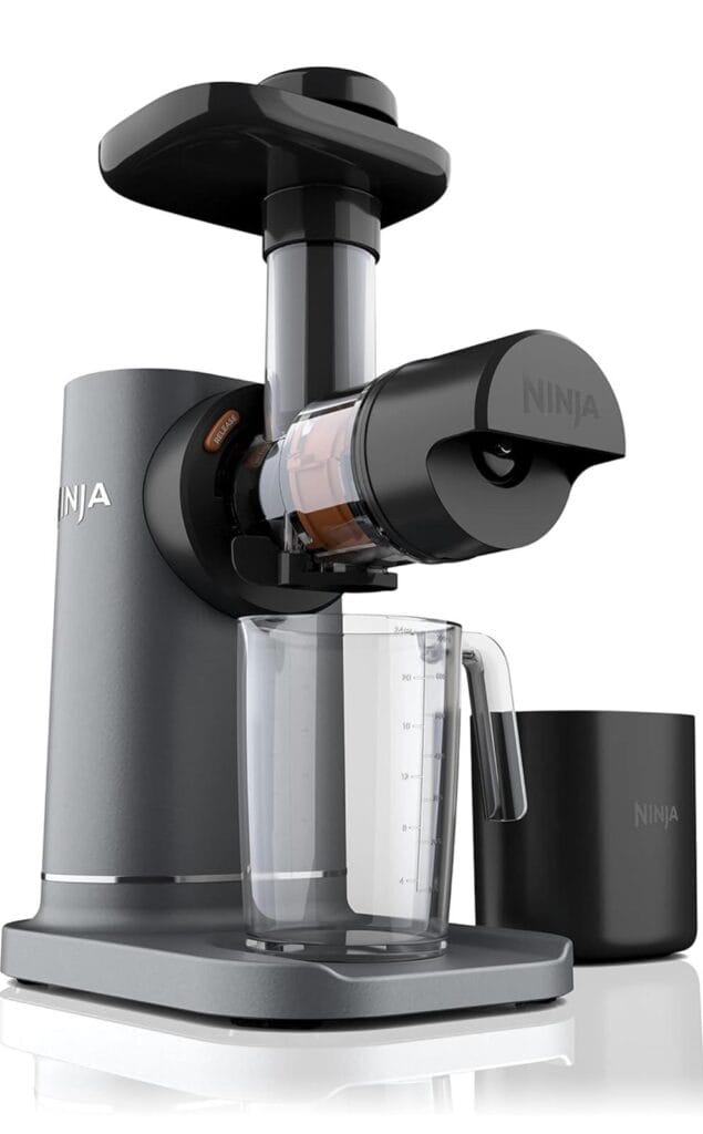 Ninja JC151 NeverClog Cold Press Juicer, Powerful Slow Juicer with Total Pulp Control, Countertop, Electric, 2 Pulp Functions, Dishwasher Safe, 2nd Generation, Charcoal