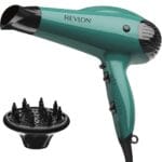 REVLON Volume Booster Hair Dryer with Diffuser | Voluminous Lift and Body | 1875W Blow Dryer with Ionic Technology for Salon Styled Finish with Less Frizz (Green)