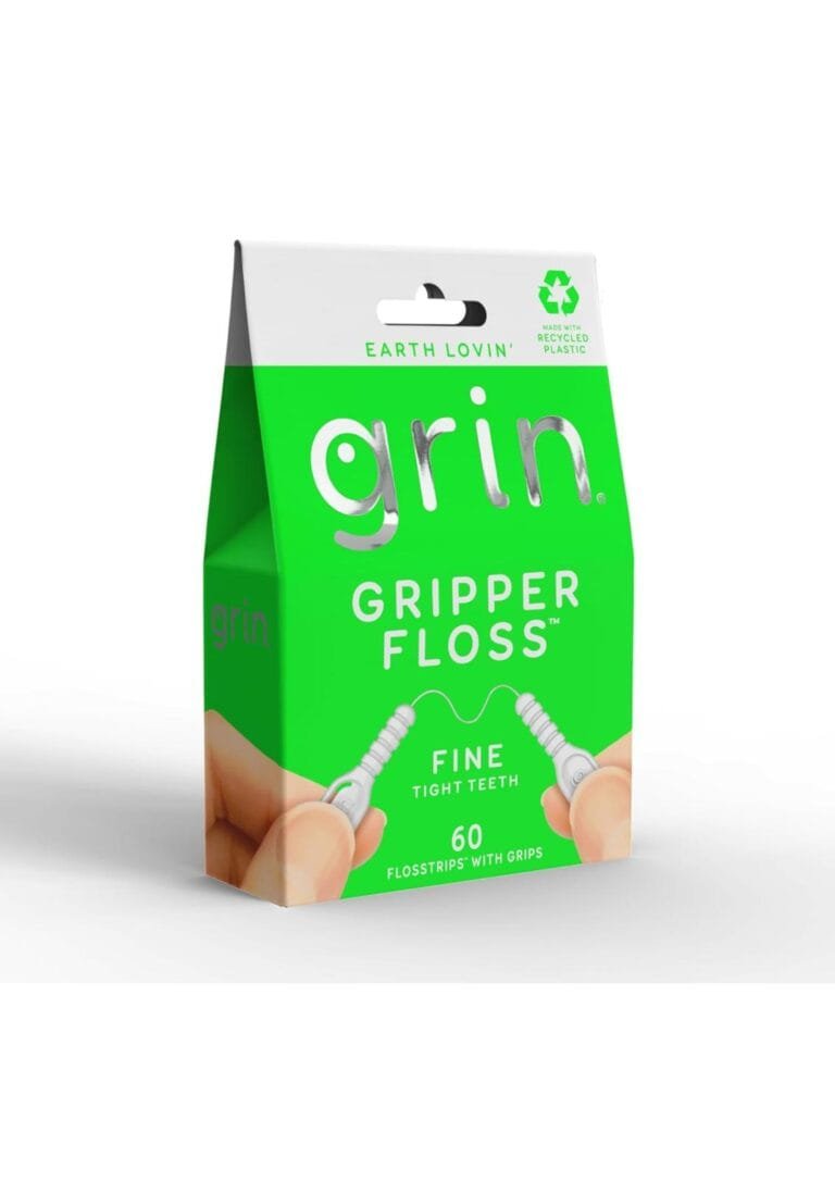 Individually Wrapped Fine Dental Floss, 60 Count, Minty Flavor, Recyclable Packaging, Super Strong, Finger Grips with Safe Fold Back Pick, No Shredding or Breaking
