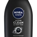 Nivea Men DEEP Active Clean Charcoal Body Wash, Cleansing Body Wash with Natural Charcoal, 30 Fl Oz Pump Bottle