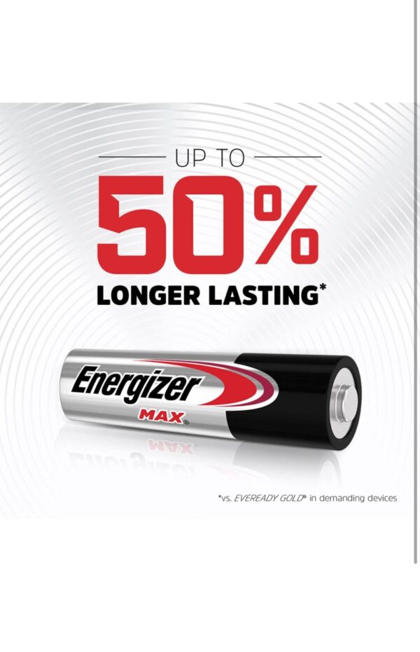 Energizer AA Batteries, Max Double A Battery Alkaline, 8 Count