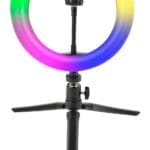 Vivitar Full-Color Ring Light, 12", Selfie LED Stand Ring Light with Tripod Stand, Phone Holder, white and color lighting