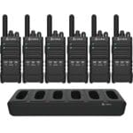 Cobra PX650 BCH6 - Professional/Business Walkie Talkies - Rechargeable, 300,000 sq. ft/25 Floor Range, Dust Protected and Splashproof (IP54 rating), Two-Way Radio Set (6-Pack)