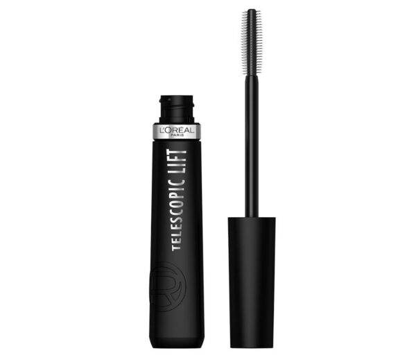 L'Oreal Paris Telescopic Lift Mascara, Lengthening and Volumizing Eye Makeup, Lash Lift with Up to 36HR Wear, Washable, Blackest Black, 0.33 Fl Oz