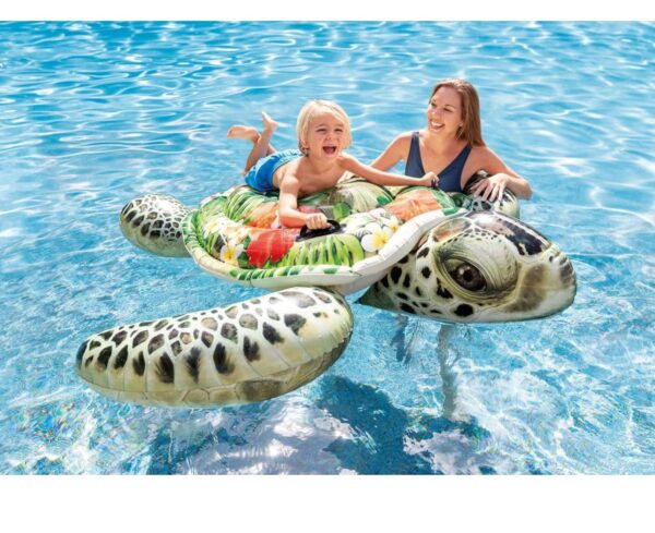 Realistic Sea Turtle Inflatable Ride-On Pool Float with Handles 57555EP