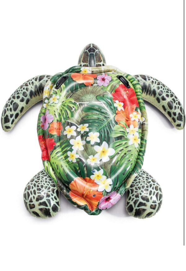 Realistic Sea Turtle Inflatable Ride-On Pool Float with Handles 57555EP