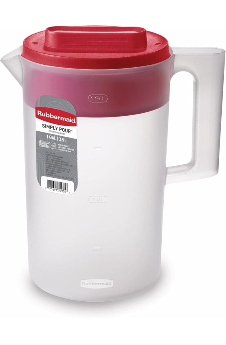Rubbermaid, 1 Gallon, 1 Pack, Red, Plastic Simply Pour Pitcher with Multifunction Lid