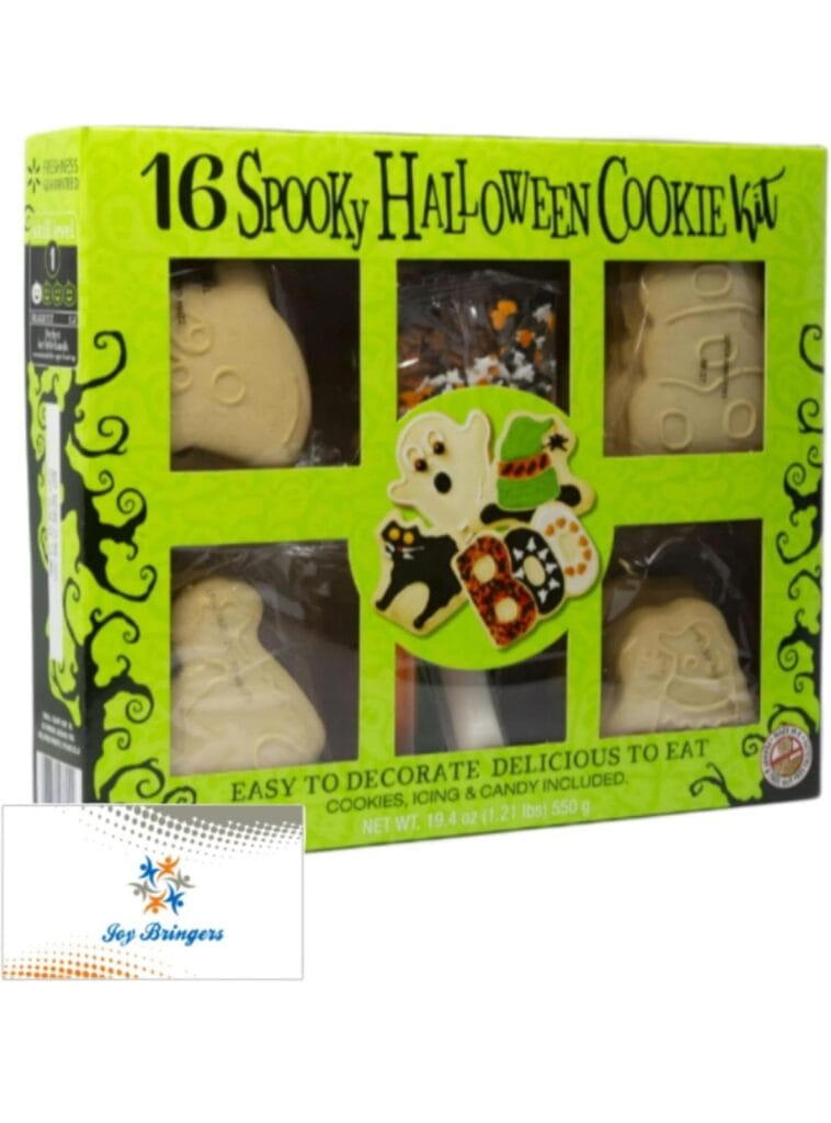Halloween Spooky Shaped Decorating Cookie Kit - 16ct, Bundled With a Joy Bringers Fridge Magnet