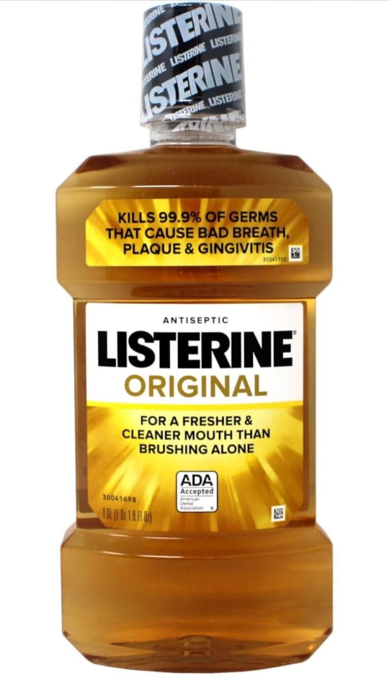 Listerine Original Antiseptic Mouthwash, Kills 99.9% of Germs That Cause Bad Breath, Plaque & Gingivitis, Fresher & Cleaner Mouth Than Just Brushing Alone, 1, 5 Liter (Pack of 1 )