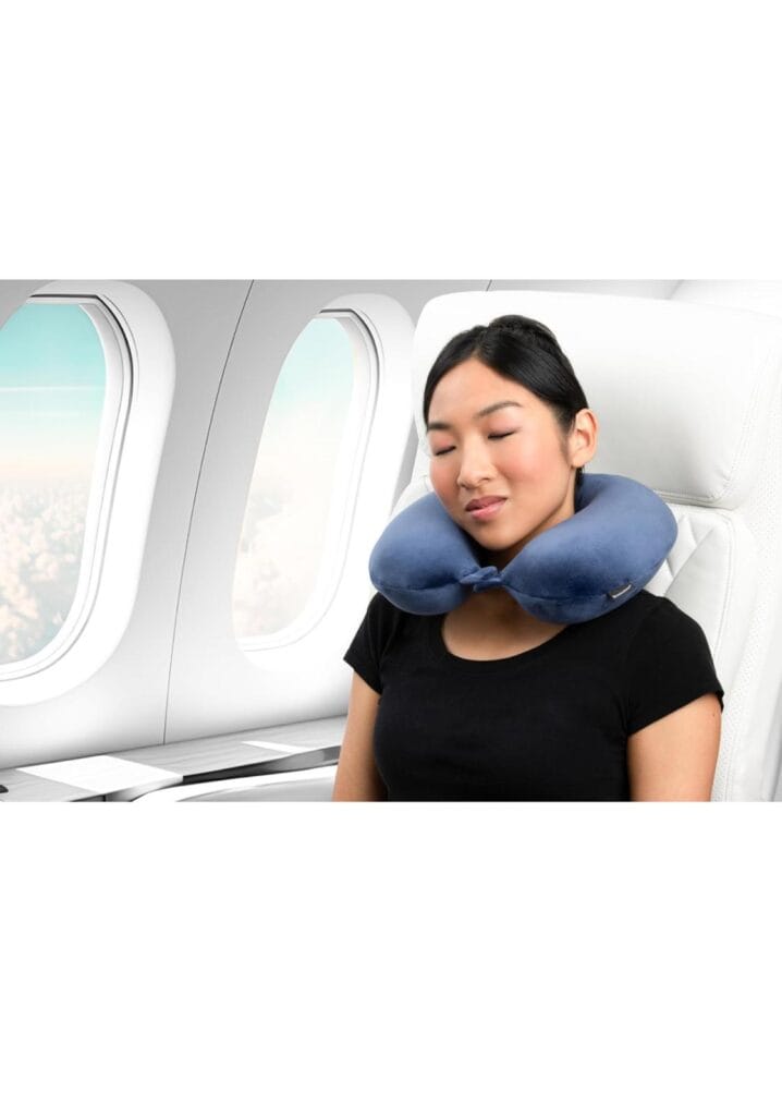 Travel Neck Pillow - Lightweight Fleece Casing Extra Comfort Memory Foam - U-Shaped Neck Pillow for Travelling,