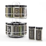 Two Tier Chrome 16 Piece Spice Rack Organizer with Spices Included,