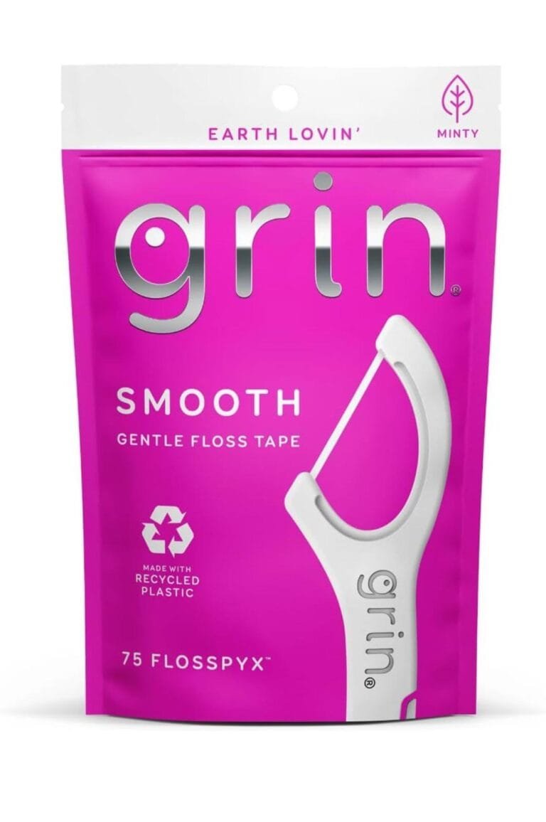 GRIN | Dental Floss | (Smooth Doux Gentle Floss Tape Flosspyx 75 Coun